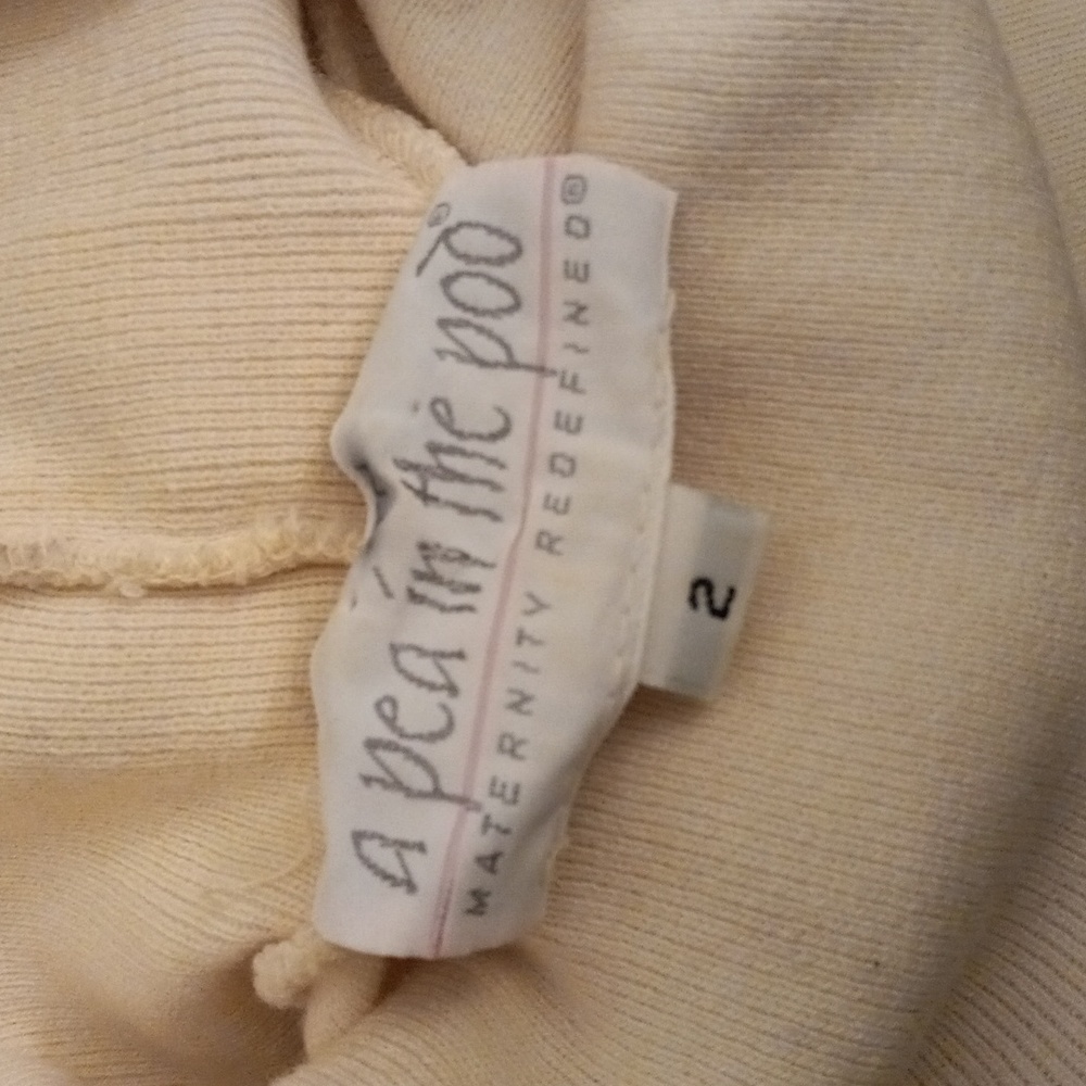 A Pea In The Pod 2 Maternity Cream TurtleNeck Long Sleeves Sweater Dress - Picture 9 of 10